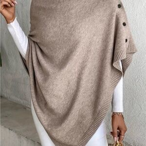 Shawl, poncho, pashmina khaki